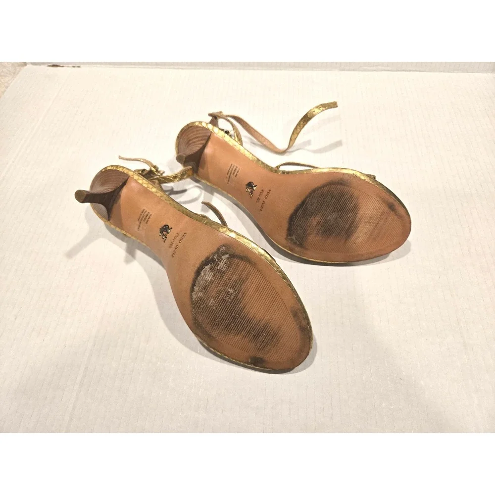 Vince Curio Women's Gold Heels Ankle Strap Kitten Heel Sandals Party‎ Shoes 9.5